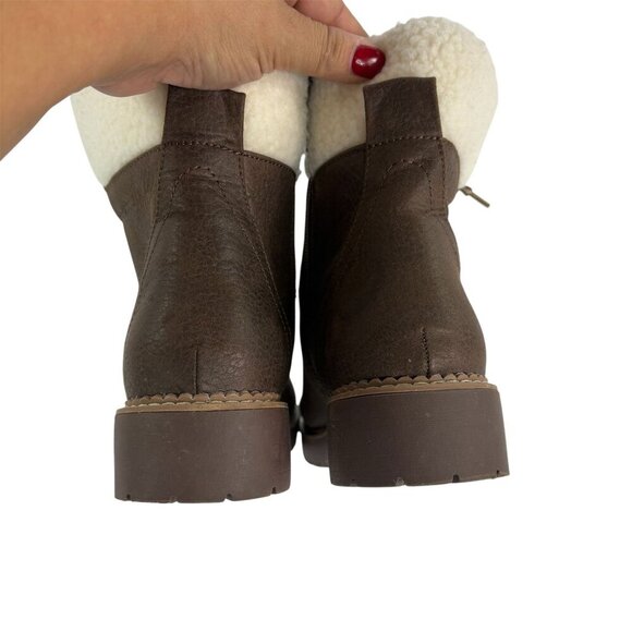 Magellan Outdoors Faux Suede Fur Lined Lace-Up Boots – Brown, Size 10M - Picture 10 of 13